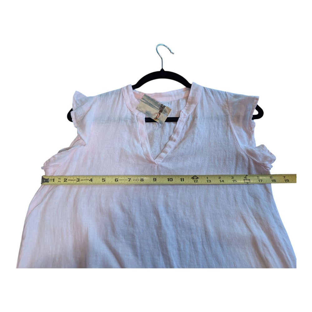 Pure Match 100% Linen Pink Ruffle Hem Dress Small Boho USA NWT VTG - Picture 4 of 7
